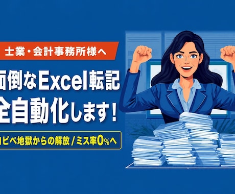 士業様向け！面倒なExcel転記を全自動化します 【先着3名特別価格】毎月の請求・集計・転記の手作業をゼロに！ イメージ1