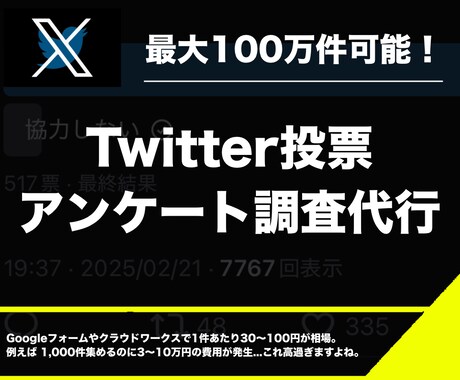 Twitterでアンケート調査を代行します 【広告費を大幅削減】ターゲットに刺さる調査代行サービス イメージ1