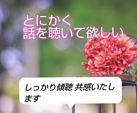 とにかく話を聴いて欲しい方！お話伺います あなたのお話を優しく受け止めます。 イメージ1