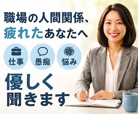 職場の人付き合いや愚痴を整理し、次の一歩を探します 辛い気持ちを紐解き、あなたが納得できる道へ寄り添います イメージ1