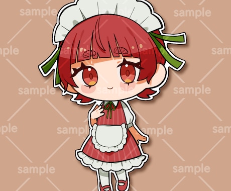 商用OK！ミニキャラのステッカー風アイコン承ります オリジナルキャラクターをかわいいSNSアイコンに致します！ イメージ1