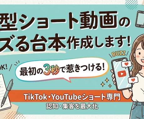 縦型ショート動画のバズる台本作成します 最初の3秒で惹きつける！TikTokやYouTubeショート イメージ1
