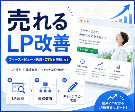 売れるLPのファーストビュー・訴求を改善します LPのファーストビュー改善・訴求改善サービス イメージ1