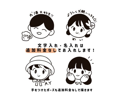 ゆるゆる!顔だけ似顔絵イラスト描きます 商用利用◎SNSアイコン等◎スピード納品◎ イメージ2