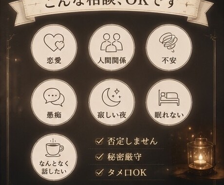 元バーテンダーがあなたの話を聞きますます 深夜歓迎 タメ口OK 秘密厳守否定せず優しくお話聞きます！ イメージ2