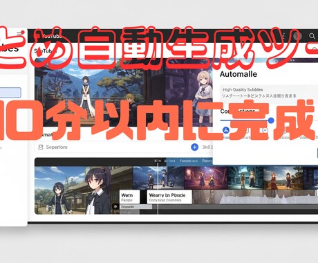 最短10分で５chまとめ動画構成が作れます 全自動まとめ動画制作ツール【構成CSV自動出力】 イメージ1