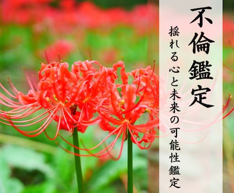 不倫鑑定＊揺れる心と未来の可能性を丁寧に鑑定します 霊視でお二人の心と未来を深く視させていただきます イメージ1