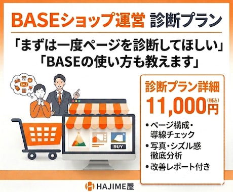 売れない理由を特定！BASEショップ改善診断します ページ構成・写真・ライティングをプロが徹底チェック イメージ1