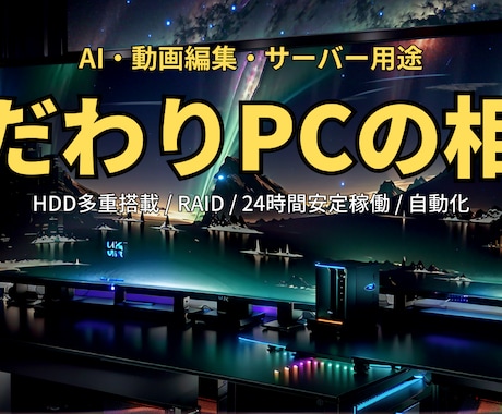 AI・サーバー用特殊PC構成・自動化の相談承ります ハイエンド環境構築を現役SEがサポート！ イメージ1