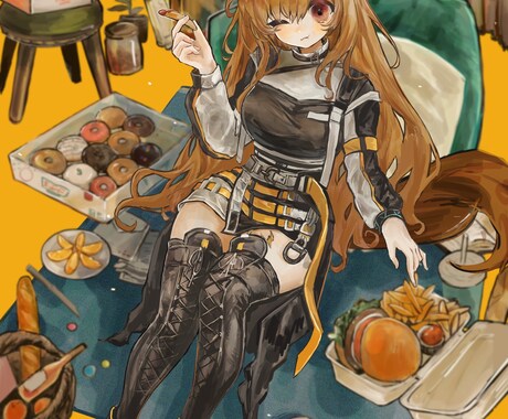 目を引く色彩の厚塗りイラスト描きます 個性派!つやつや鮮やか個性的な質感の厚塗り イメージ1