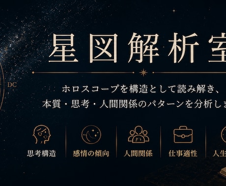 ホロスコープを論理的に分析します 思考構造や人間関係の傾向を読み解きます イメージ1