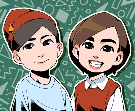 最短あさって納品☆コミックタッチの似顔絵描きます ウエディングボードや還暦祝いなど、幅広く対応可能です♪ イメージ1