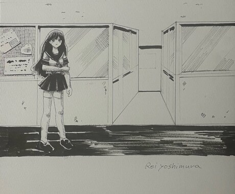 儚げで少し陰鬱な少女のドローイングを描きます 儚げ陰鬱少女のドローイングを作ります。 イメージ2