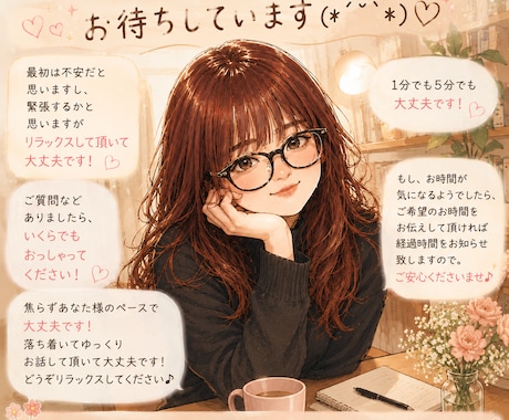たわいないお話から相談まで聞きます 5分からでも大歓迎です♪ あなたのペースで大丈夫です✨ イメージ2