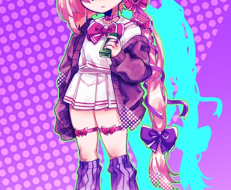 SNS用のアイコン・ヘッダーイラスト描きます Twitter・Youtubeに！ポップなイラスト得意です イメージ2