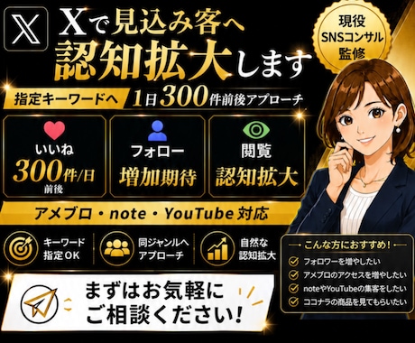 Xで指定キーワードへ1日300件いいね代行します ターゲットへ継続アプローチ！ブログ・SNS集客を応援します イメージ1