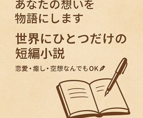 あなただけの小説を書きます あなただけの物語を心を込めて執筆。 イメージ1