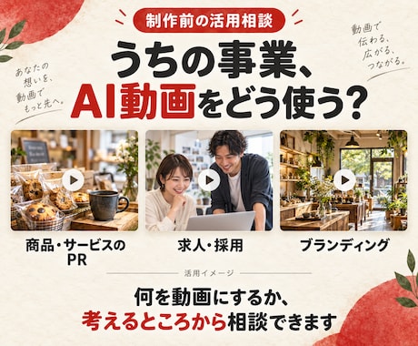 事業に合うAI動画の活用方法をご提案します イメージ1