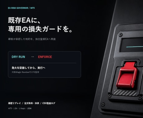 既存EA専用の損失ガードをMT5へ実装します 承認した制約で対象EAだけを監督・隔離 イメージ1