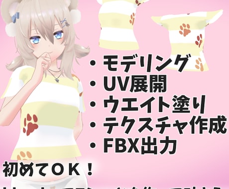 blenderでVRchat用衣装を一緒に作ります VRCで使用できるTシャツを画面共有しながら一緒に作成します イメージ1
