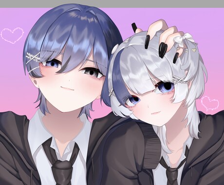 うるつやなアイコンをお描きいたします ✧小さな画面でも可愛く！ペアイラストも大歓迎✧ イメージ2