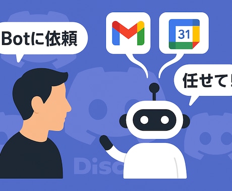 AI Discord Bot を開発します 例 ) ◆Googleカレンダーの管理 ◆メールの返信 イメージ1
