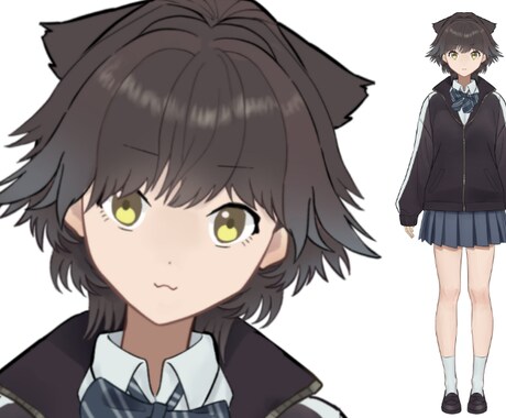 Live2D用パーツ分けイラスト制作します 女性男性どちらも対応可能な立ち絵イラストです イメージ2