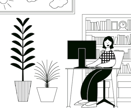 シンプルな線画イラストお描きします ユニークなイラスト。挿絵やアイコンなどにいかがでしょうか。 イメージ2
