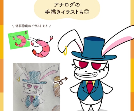 イラストやロゴを丁寧にトレース・データ化します ガビガビのイラストや手描きのロゴを丁寧にトレース！ イメージ2
