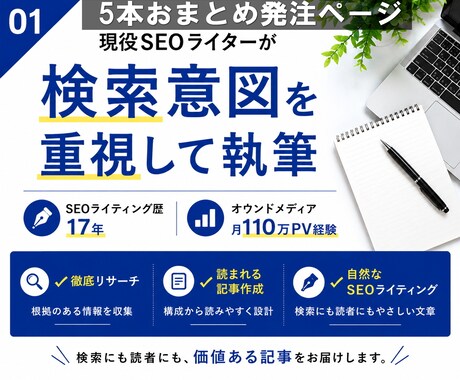 10記事分まとめ！SEO対策万全の記事を執筆します 10記事専用ページ！プロWEBライターが丁寧にライティング イメージ1