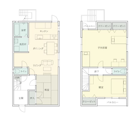 シンプルな平面図・間取り図を作成します 【広告用・プレゼン用など目的に合わせた表現で作成します】 イメージ1