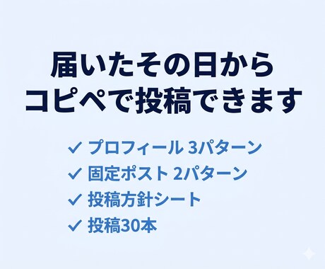 X運用スタートパック丸ごと作ります プロフィール＋固定ポスト＋投稿30本を一括納品 イメージ2