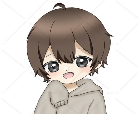 最短即日納品！萌え袖パーカー量産イラスト描きます SNS等のアイコンなどの使用可！ イメージ2
