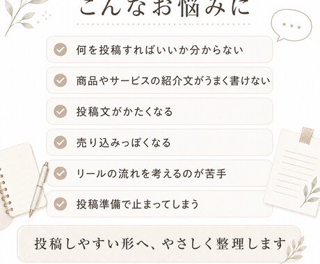 投稿文・紹介文をやさしく整えます 投稿準備で止まらないための文章サポート イメージ2