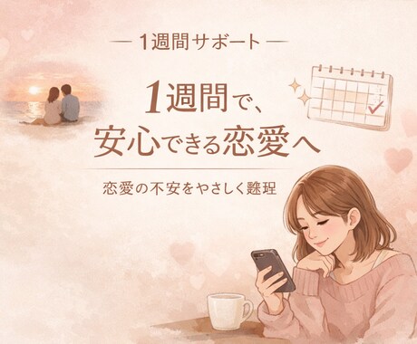 恋愛の不安や依存を安心に変えます 彼の気持ちが不安な恋愛に、安心を イメージ1