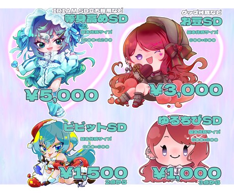 かわいいミニキャラかけます 即納可能！で安価でしっかりかわいいミニキャラ♡ イメージ2
