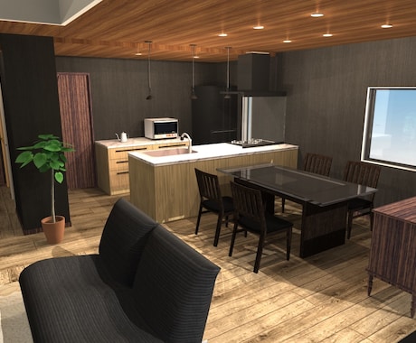 一級建築士が内装検討用の３DCGパースを制作します ～納得のいく家づくりを～複数パターン検討可能 イメージ2