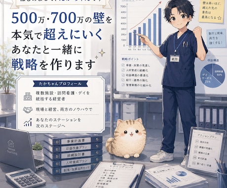 訪問看護の経営戦略を一緒に設計します 統括経営者が数字と現場から戦略を設計します イメージ1