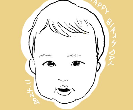 赤ちゃんの似顔絵描きます SNS向けのゆるふわ似顔絵を描きます！セットなら大人もOK イメージ2