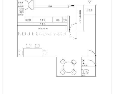 飲食店開業等に必要な手書き図面をCAD化します 手書き図面をJWソフトにてCAD化！！ イメージ1