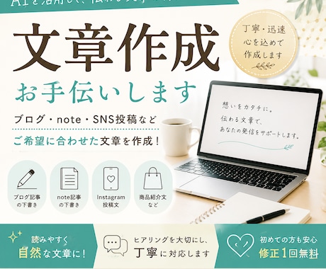 AI活用で投稿文の作成します AIを活用した文章作成を丁寧にサポートします イメージ1