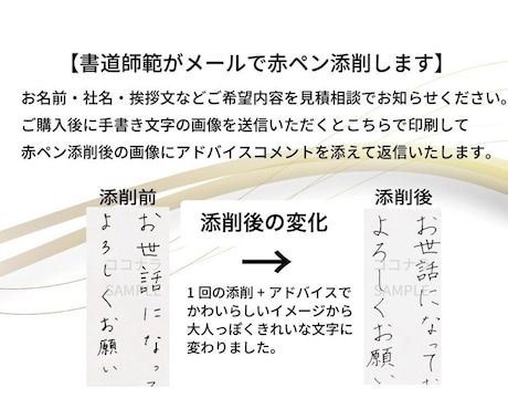 実用ボールペン字講座　書道講師が赤ペン添削します メールで文字画像をお送りください／習い事 レッスン 習字 イメージ2