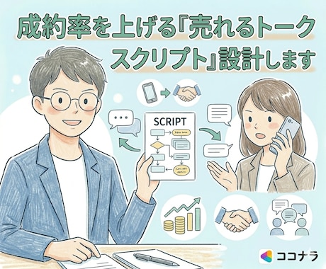 どんどん契約が取れるトーク・ツールを設計します 根性論は不要。営業17年のプロが、成約率を最大化します イメージ1