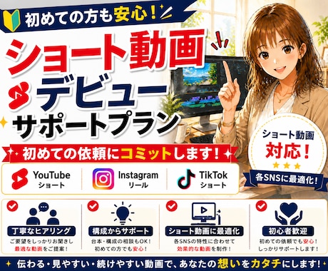 ショート動画デビューサポートします 初めて動画制作を依頼したい方！生成AIの活用法も♪ イメージ1