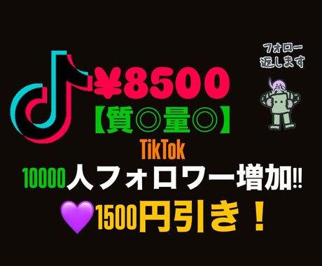 質◎量◎SNS 5000フォロワー売ります TikTokフォロワーを増やします！ イメージ1