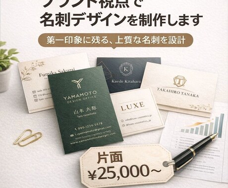 ブランド視点で名刺デザインを制作します 第一印象に残る、上質な名刺を設計 イメージ1
