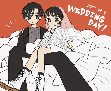 ウェディング・記念日イラスト描きます 個性的なドレス・こだわりの衣装など◎ イメージ2
