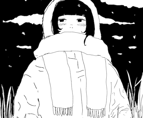 ゆるいモノクロイラスト描きます SNSアイコン・動画用・一枚絵・挿絵など ◎商用OK イメージ1