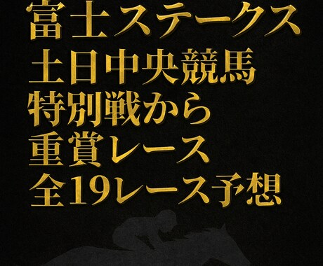 秋華賞含む中央競馬19R予想 します 全19R予想で週末競馬を制す！秋華賞など特別戦から重賞レース イメージ1