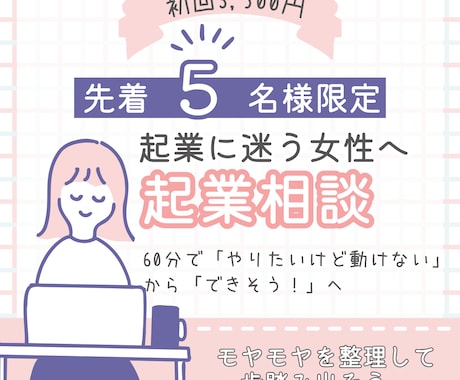 起業に迷う女性のビジネス相談にのります 起業に迷う女性へ｜モヤモヤを整理し一歩踏み出す60分起業相談 イメージ1